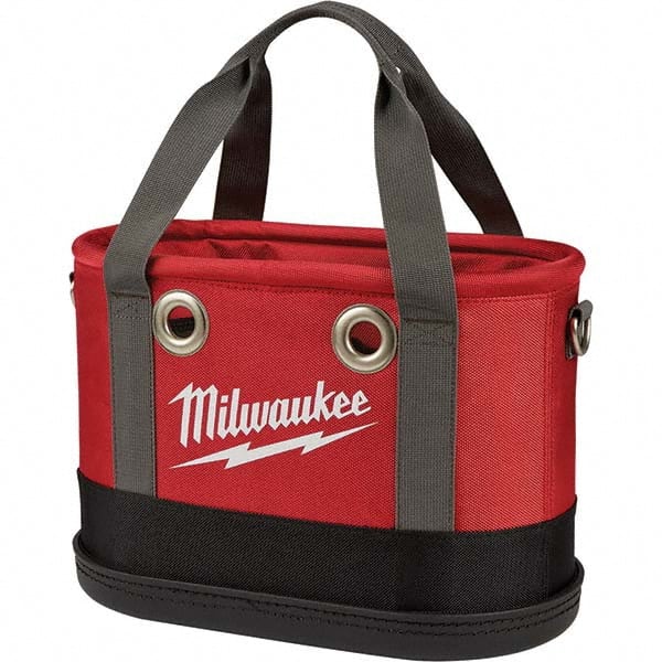 Milwaukee Tool - 24 Pocket, Ballistic Nylon, Black/Red Tool Bag - Makers Industrial Supply