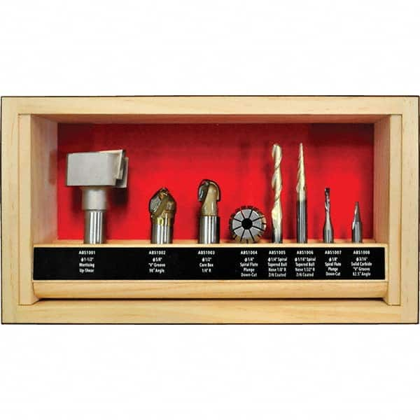 Powermatic - Router Bit Sets   Router Style: CNC    Number of Pieces: 8 - Makers Industrial Supply