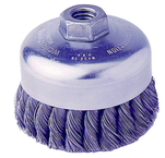 4" Single Row Wire Cup Brush - .020 Bronze; 5/8-11 A.H.; - Non-Sparking Wire Wheel - Makers Industrial Supply