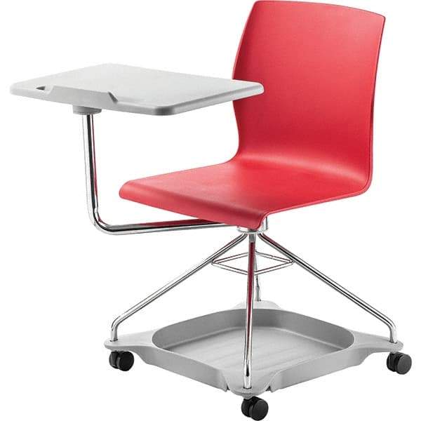 NPS - Swivel & Adjustable Office Chairs   Type: Mobile Tablet Chair    Color: Red - Makers Industrial Supply