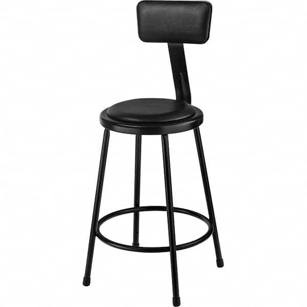 NPS - Stationary Stools Type: Fixed Height Stool w/Adjustable Height Back Base Type: Steel - Makers Industrial Supply