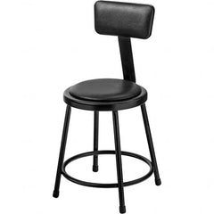 NPS - Stationary Stools Type: Fixed Height Stool w/Adjustable Height Back Base Type: Steel - Makers Industrial Supply