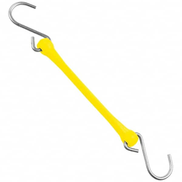 The Better Bungee - Stretch Tie Downs; Type: Heavy Duty Bungee Strap ; End Type: Triangulated Stainless S Hook ; Color: Yellow ; Fractional Overall Lengths: 12 - Exact Industrial Supply