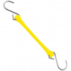 The Better Bungee - Stretch Tie Downs; Type: Heavy Duty Bungee Strap ; End Type: Triangulated Stainless S Hook ; Color: Yellow ; Fractional Overall Lengths: 12 - Exact Industrial Supply