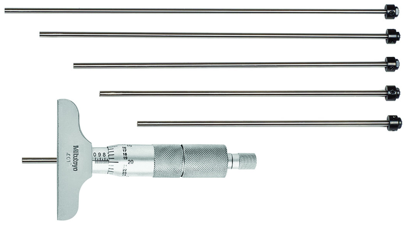 0 - 6'' Measuring Range - Ratchet Thimble - Depth Micrometer - Makers Industrial Supply