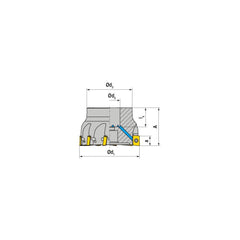 Indexable Square-Shoulder Face Mill:  A210.80.R.12-10,  27.0000″ Arbor Hole Dia, Uses  12,  AP.. 1003.. Inserts,  Through Coolant,  Series  A210-10