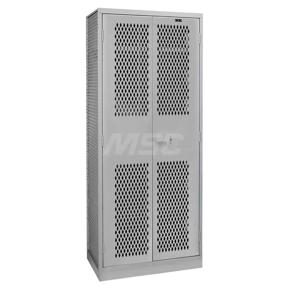 Vertical Locker: 42″ Wide, 24″ Deep, 78″ High, Padlock Dark Gray Powder Coated, Steel, Assembled