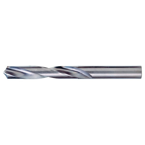 ‎Q Dia. x 0.332″ Shank × 2-1/2″ Flute Length × 4″ OAL, 118°, Bright, 2xD Flute, Round Solid Carbide Drill - Exact Industrial Supply