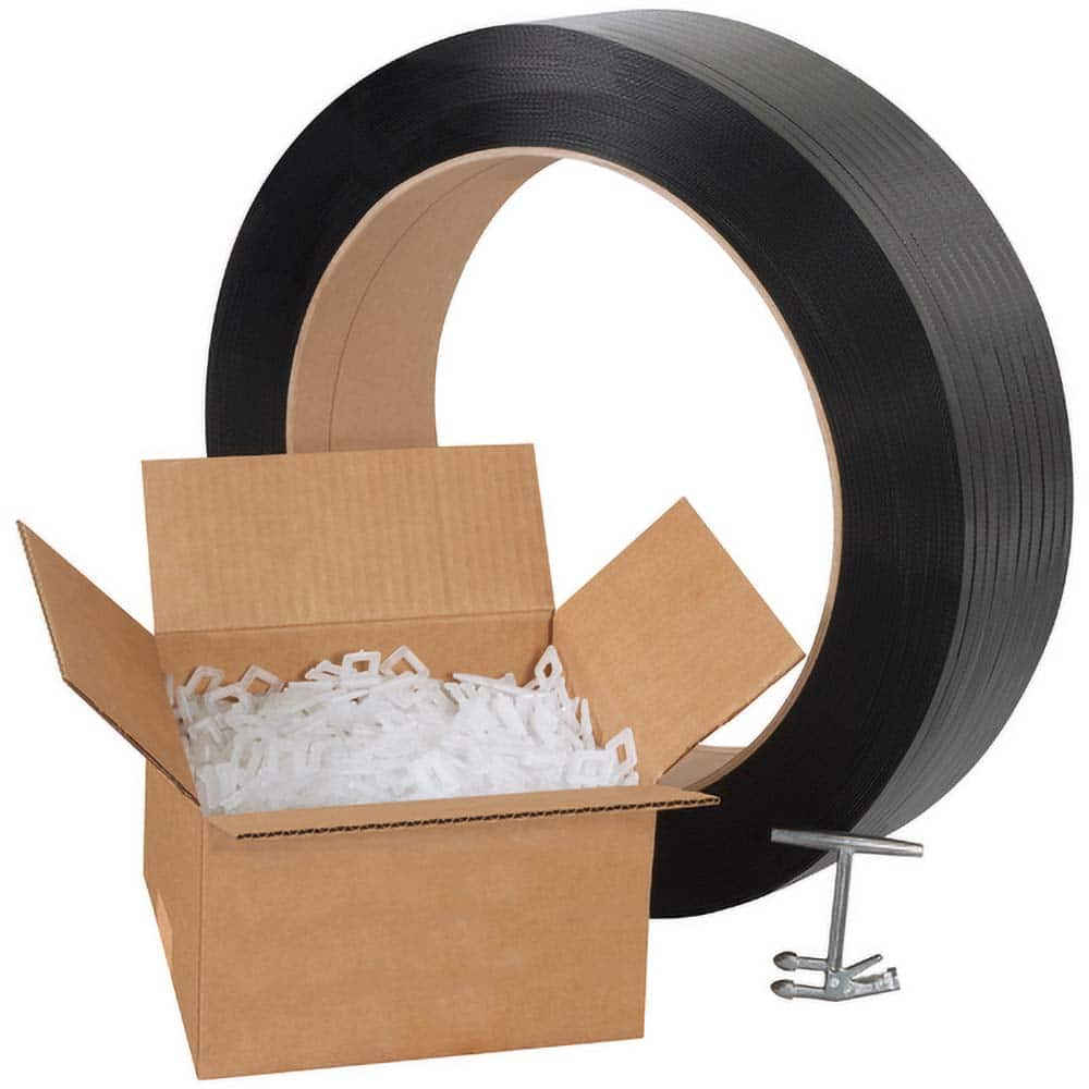 Value Collection - Strapping Kits Type: Polypropylene Strapping Kit Contents: 9000' of 1/2" Polypropylene; 1000 Plastic Buckles; Tensioner; Cutter - Makers Industrial Supply