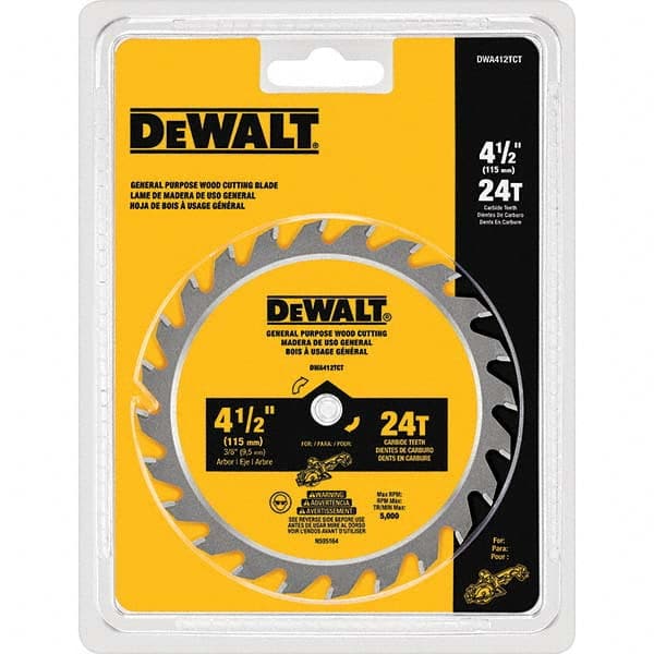 DeWALT - Wet & Dry-Cut Saw Blades Blade Diameter (Inch): 4-1/2 Blade Material: Carbide-Tipped - Makers Industrial Supply