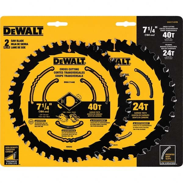 DeWALT - Wet & Dry-Cut Saw Blades Blade Diameter (Inch): 7-1/4 Blade Material: Carbide-Tipped - Makers Industrial Supply