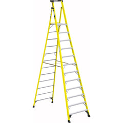 Werner - Step Ladders; Type: Podium Ladder ; Height (Feet): 18 ; Industry Rating: Type IAA ; Load Capacity (Lb.): 375.000 ; Material: Fiberglass ; Number of Steps / Rungs: 12 - Exact Industrial Supply