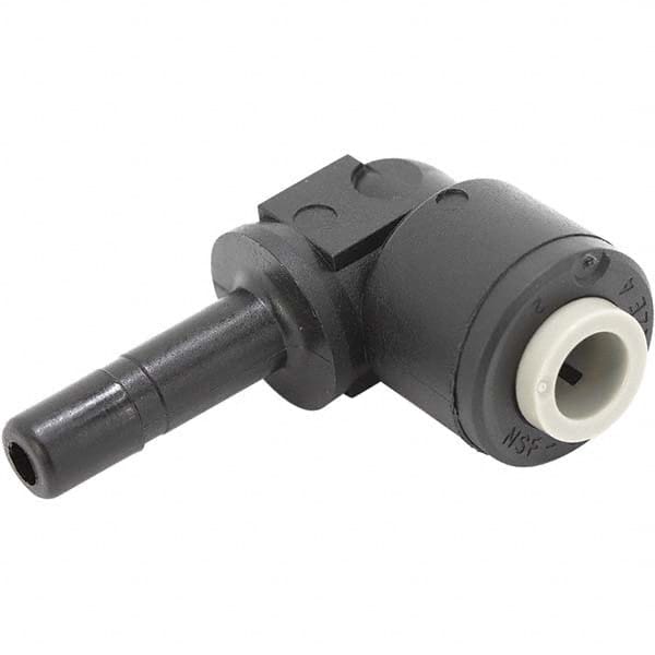 Parker - Plastic Push-To-Connect Tube Fittings Type: Tube Elbow Barb Connector Tube Outside Diameter (Inch): 3/8 x 3/8 - Makers Industrial Supply