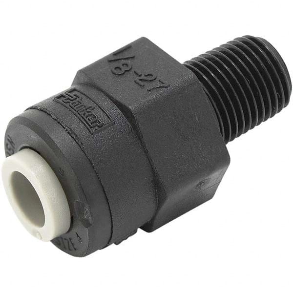 Parker - Plastic Push-To-Connect Tube Fittings Type: Male Connector Tube Outside Diameter (Inch): 3/8 x 3/8 - Makers Industrial Supply