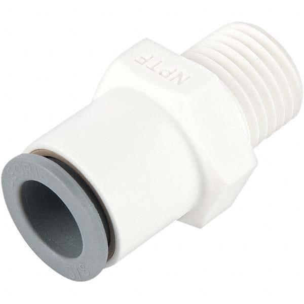 Parker - Plastic Push-To-Connect Tube Fittings Type: Male Connector Tube Outside Diameter (Inch): 1/4 x 3/8 - Makers Industrial Supply