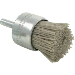 Brush Research Mfg. - 80 Grit, 1" Brush Diam, Crimped, End Brush - Coarse Grade, 1/4" Diam Steel Shank, 20,000 Max RPM - Makers Industrial Supply