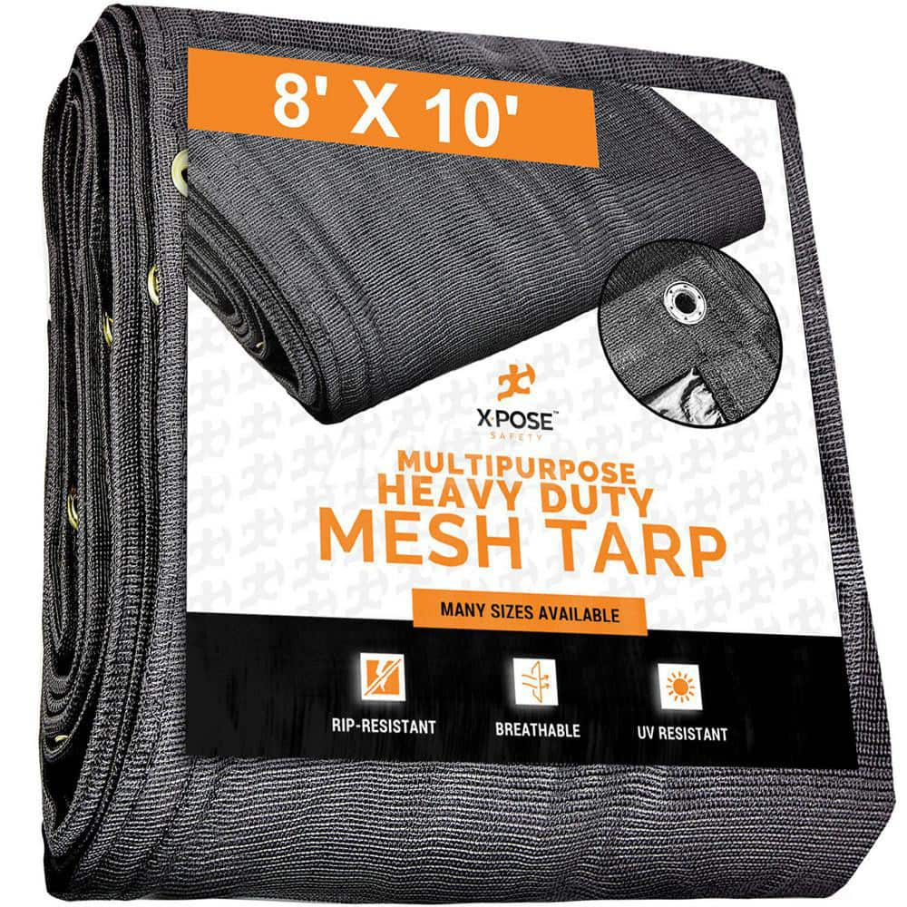 Tarp/Dust Cover: Black, Rectangle, Polyethylene, 10' Long x 8' Wide, 18 mil Polyethylene, Rectangle