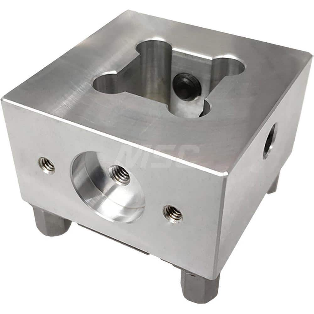 EDM Electrode Holders; System Compatibility: Erowa ITS; Holder Size: S15; Maximum Electrode Size (mm): 15; Electrode Shape Compatibility: Square/Round; Material: Stainless Steel; Flushing Duct: Yes; With Plate: Yes; Hardened: Yes; For Use With: Erowa/RHS