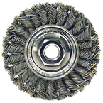 4" Diameter - M10 x 1.25 Arbor Hole - Knot Twist Steel Wire Straight Wheel - Makers Industrial Supply