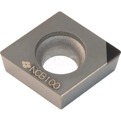 Turning Insert:  NUCCGA32.51 NCB100,  Cubic Boron Nitride Uncoated Finish,  Neutral,  0.0984″ Long,  0.0157″ Corner Radius,  80.0 &deg N/A Diamond,  Series  NCB100