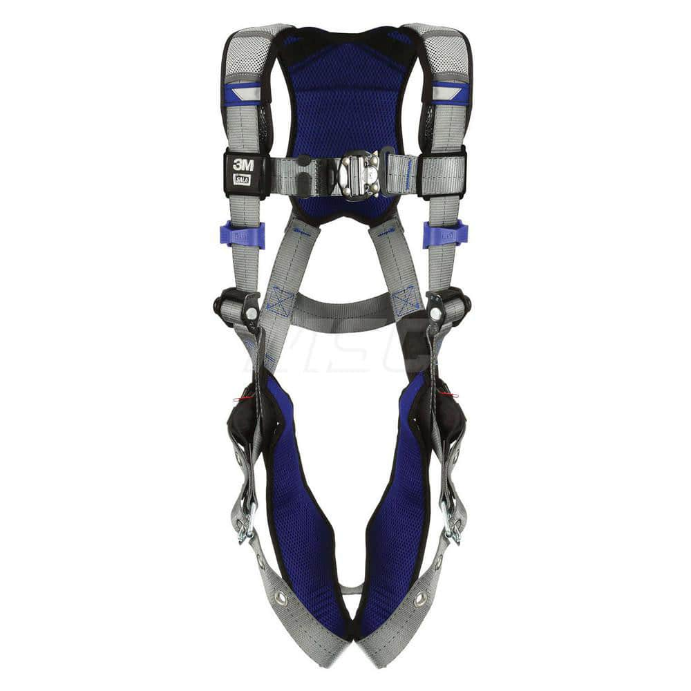 Fall Protection Harnesses: 420 Lb, Vest Style, Size Large, For General Purpose, Back Tongue Leg Strap, Pass-Through Chest Strap