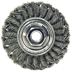 4" Diameter - 5/8-11" Arbor Hole - Knot Twist Stainless Straight Wheel - Makers Industrial Supply