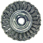 4" Diameter - M10 x 1.25 Arbor Hole - Knot Twist Steel Wire Straight Wheel - Makers Industrial Supply