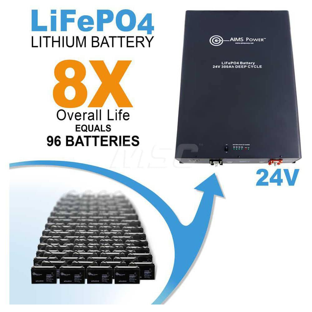 LiFePO4 Battery: Lithium-ion Phosphate 24V, Nut & Bolt Terminal