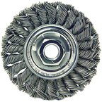 4" Diameter - M10 x 1.50 Arbor Hole - Knot Twist Steel Wire Straight Wheel - Makers Industrial Supply