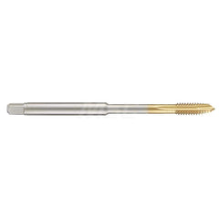 Spiral Point Tap: M4 X 0.7, Metric, 3 Flutes, 3 to 5, 6H, HSS-E, TiN Finish 4″ OAL, Right Hand, Series 4565