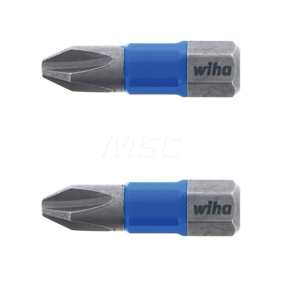 Power Screwdriver Bit: #2 Phillips, 1/4″ Hex Drive 1″ OAL