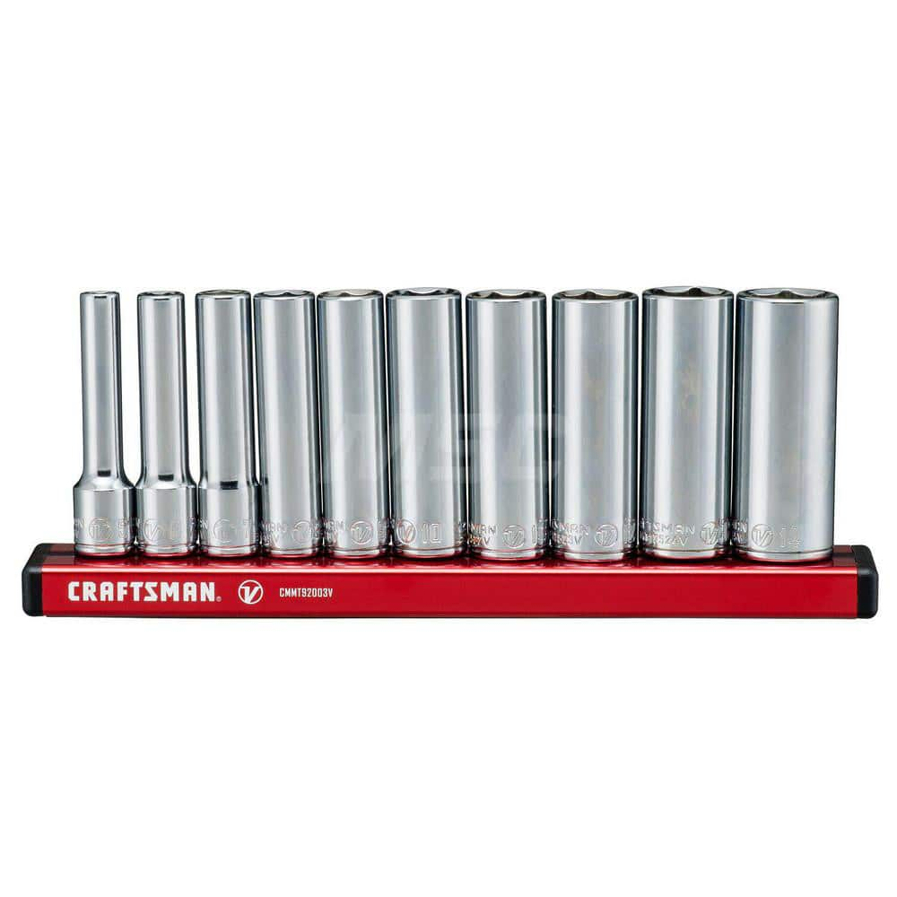 Socket Set: 1/4″ Drive 6 Point, Polished Chrome-Plated