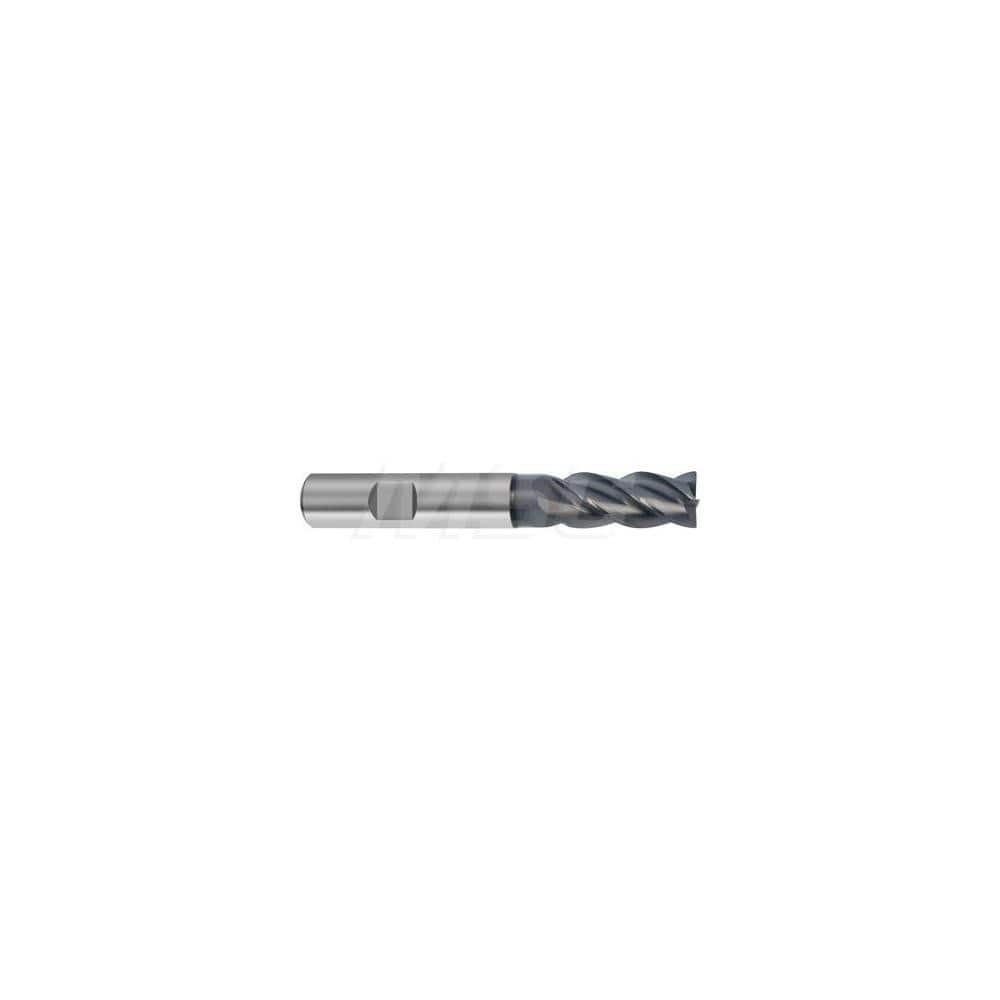 Corner Radius End Mill: 4 Flutes, Solid Carbide 38 & 40 ° Helix, AlCrN Coated, Corner Radius End, Centercutting, Series 6963