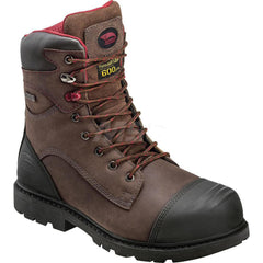 Work Boot: Size 10.5, 8″ High, Leather, Composite Toe Medium Width, Non-Slip Sole