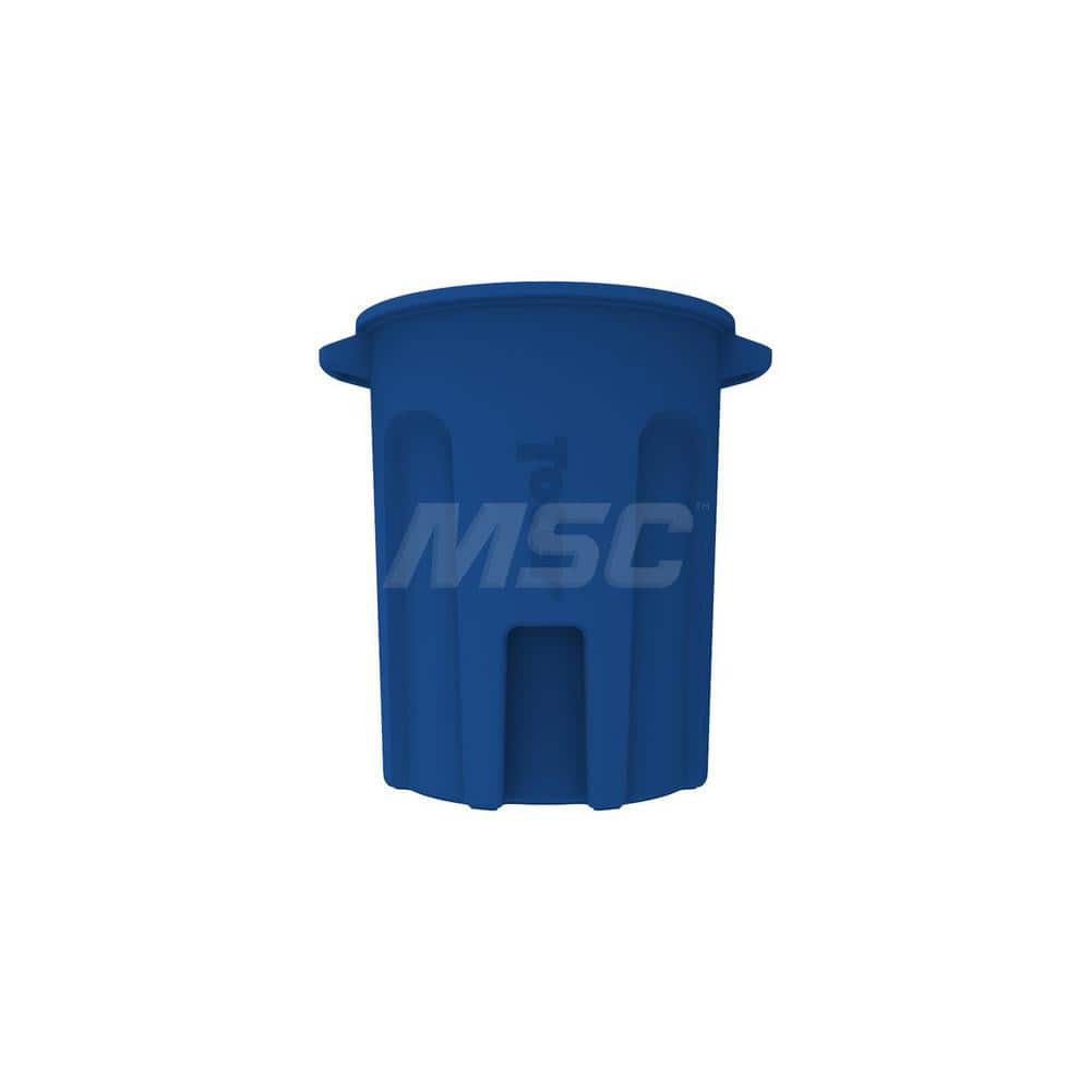 Trash Cans & Recycling Containers; Product Type: Trash Can; Container Capacity: 55 gal; Container Shape: Round; Lid Type: No Lid; Container Material: Plastic; Color: Blue; Features: Integrated Handles Aids In Lifting Of Can & Improves Dumping Efficiency;