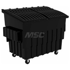 Trash Cans & Recycling Containers; Product Type: Front End Load Dumpster; Container Capacity: 3 cu yd; Container Shape: Rectangle; Lid Type: Sealed Rim; Container Material: Plastic; Color: Black; Features: Quick Change Caster Brackets; Steel-Rod-Reinforce