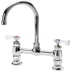 Industrial & Laundry Faucets; Type: Base Mount Faucet; Style: Base Mounted; Design: Base Mounted; Handle Type: Lever; Spout Type: Gooseneck; Mounting Centers: 8; Spout Size: 6; Finish/Coating: Chrome Plated Brass; Type: Base Mount Faucet; Minimum Order Qu