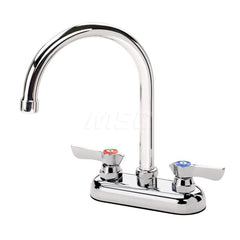 Industrial & Laundry Faucets; Type: Base Mount Faucet; Style: Base Mounted; Design: Base Mounted; Handle Type: Lever; Spout Type: Gooseneck; Mounting Centers: 4; Spout Size: 6; Finish/Coating: Chrome Plated; Type: Base Mount Faucet; Minimum Order Quantity