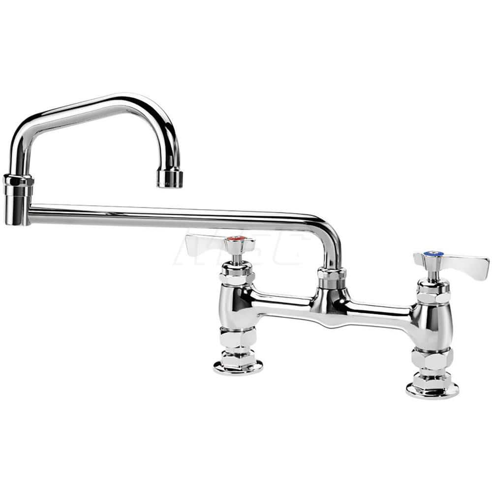 Industrial & Laundry Faucets; Type: Base Mount Faucet; Style: Base Mounted; Design: Base Mounted; Handle Type: Lever; Spout Type: Swing Spout/Nozzle; Mounting Centers: 8; Spout Size: 18; Finish/Coating: Chrome Plated Brass; Type: Base Mount Faucet