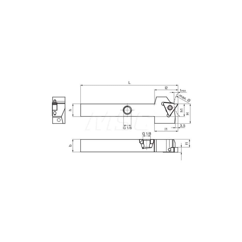 Guhring GH305.0500.500.00.12.L.IK External Left Hand NonFace Grooving Radial Grooving with Thru Coolant Holder 1/2″ Square Shank