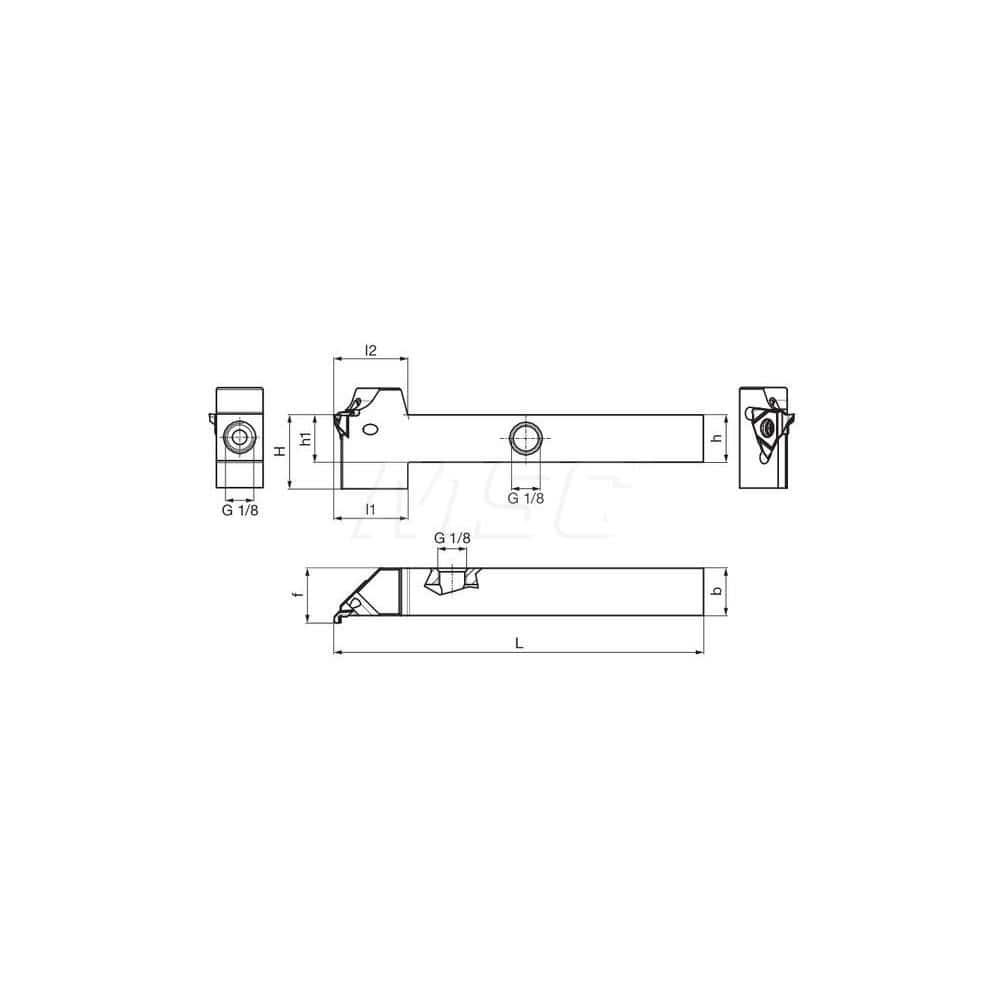 Guhring GH305.0500.500.45.04.L.IK External Left Hand NonFace Grooving 45 Deg Offset Thru Coolant Holder 1/2″ Square Shank