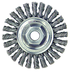 4" Diameter - 5/8-11" Arbor Hole - Knot Cable Twist Stainless Straight Wheel - Makers Industrial Supply