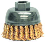 2-3/4" Single Row Wire Cup Brush - .020 Bronze; 5/8-11 A.H.; - Non-Sparking Wire Wheel - Makers Industrial Supply