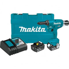 Makita - Cordless Riveters Fastener Type: Cordless Electric Riveter Closed End Rivet Capacity: All up to 3/16 - Makers Industrial Supply