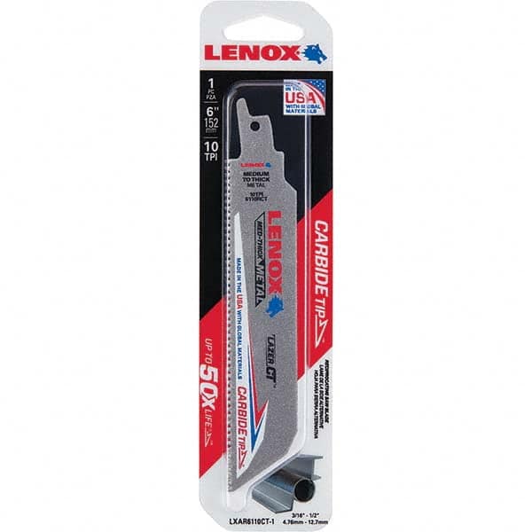 Lenox - Reciprocating Saw Blades Blade Material: Carbide Blade Length (Inch): 6 - Makers Industrial Supply