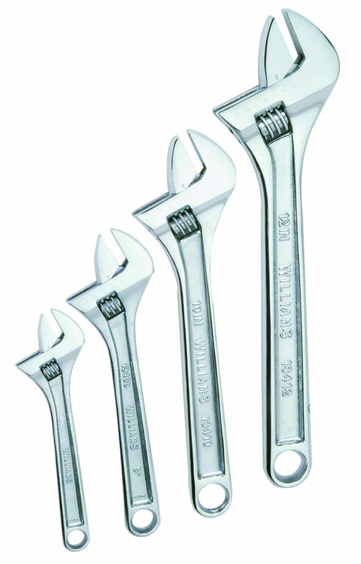 4 Piece Chrome Adjustable Wrench Set - Makers Industrial Supply