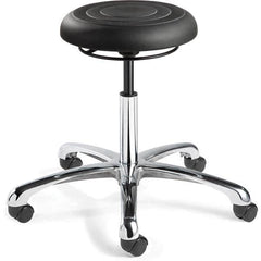 Bevco - Swivel & Adjustable Stools Type: Adjustable Backless Stool Base Type: Polished Aluminum Base - Makers Industrial Supply