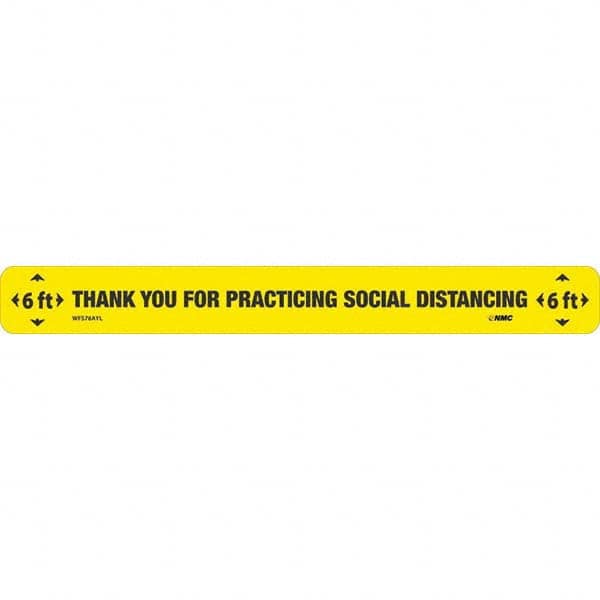 NMC - "Thank You for Practicting Social Distancing" Adhesive-Backed Floor Sign - Makers Industrial Supply