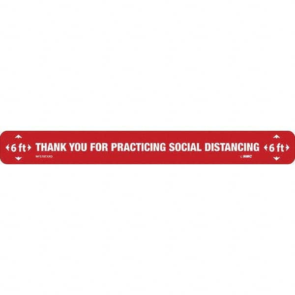 NMC - "Thank You for Practicting Social Distancing" Adhesive-Backed Floor Sign - Makers Industrial Supply