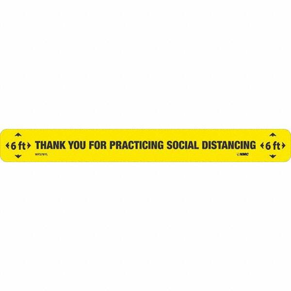 NMC - "Thank You for Practicting Social Distancing" Adhesive-Backed Floor Sign - Makers Industrial Supply